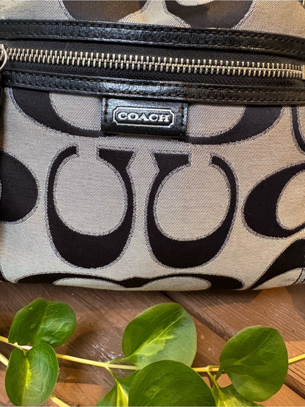 Vintage Coach Poppy Signature C Bucket Bag Purse Women Black Silver - Picture 2 of 6